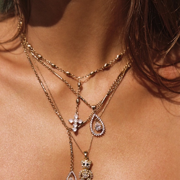 Vanessa Mooney Gold and Silver Cross Necklace - Picture 4 of 8